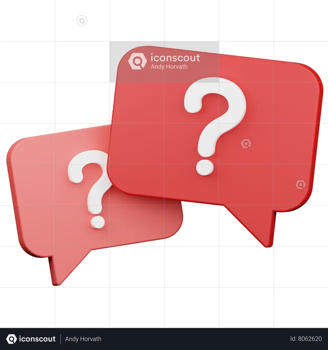 Speech Bubble Question Mark  3D Icon