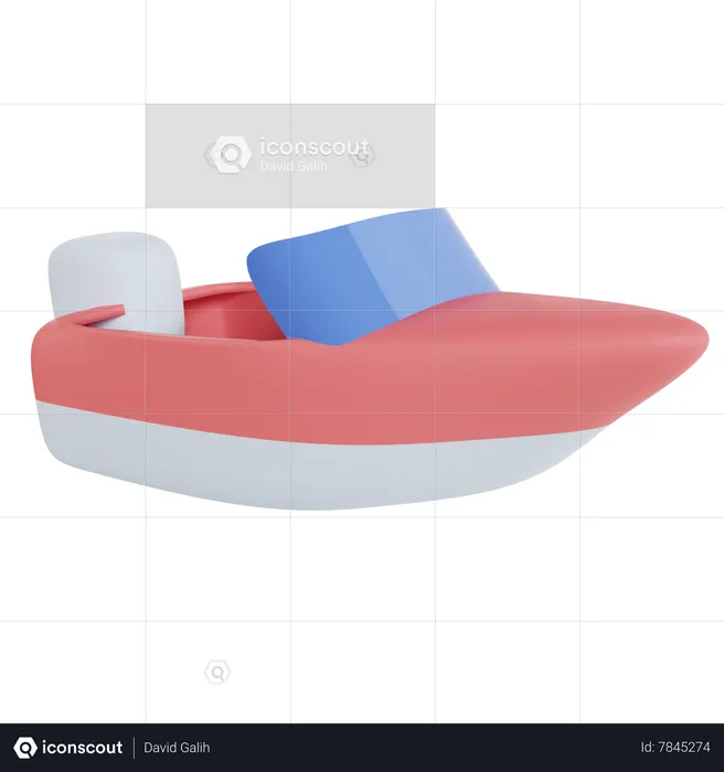 Speed Boat  3D Icon