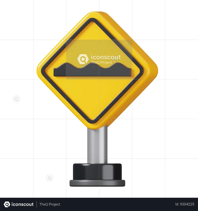 Speed Breaker Ahead Sign  3D Icon