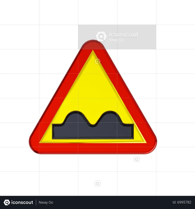 Speed Bump Road Sign  3D Icon