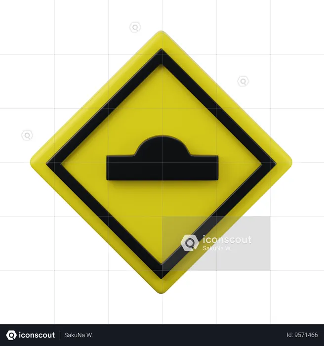 Speed Hump sign 3d icon  3D Icon