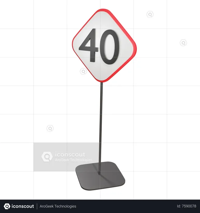 Speed LImit  3D Icon