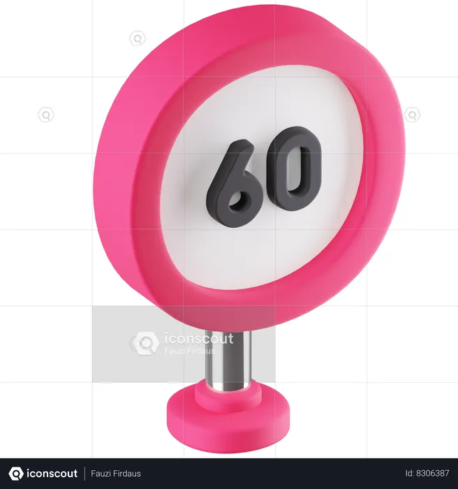 Speed Limit Sign  3D Icon