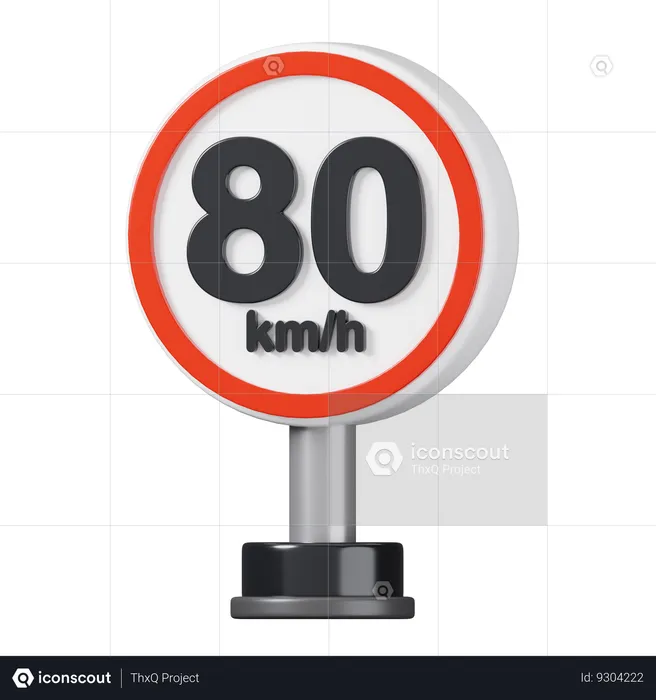 Speed Limit Sign  3D Icon