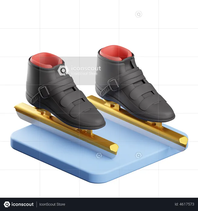 Speed Skating  3D Icon