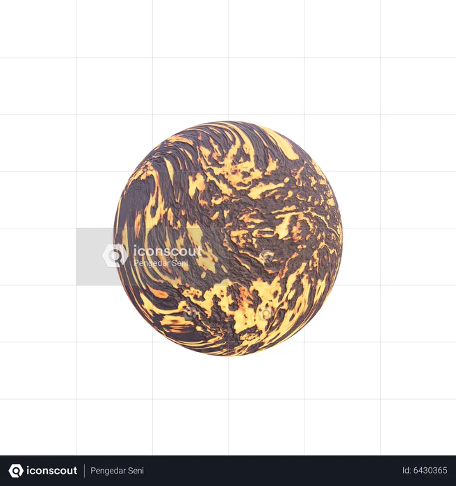Forme abstraite de roche de lave sphère  3D Icon
