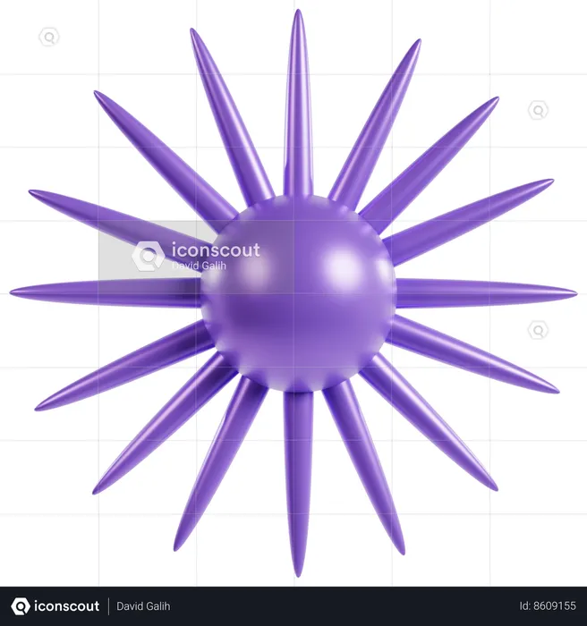 Sphère épineuse violette vibrante  3D Icon