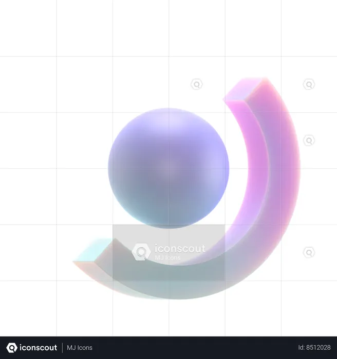 Sphere with curve  3D Icon