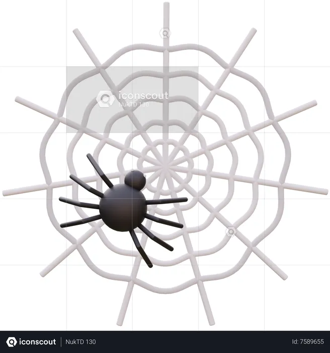 Spider And Web Of Halloween Day  3D Icon