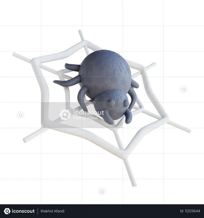 Spider In The Web  3D Icon
