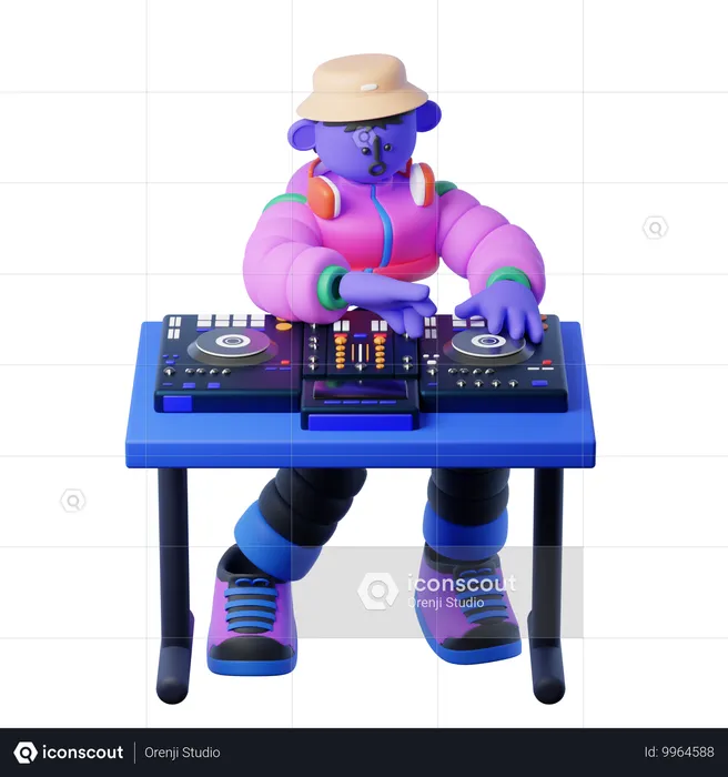 DJ spielen  3D Illustration