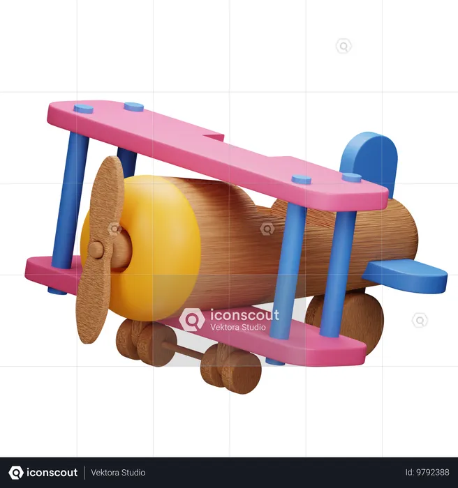 Spielzeugflugzeug, fantasievolles Spiel für Kinder  3D Icon