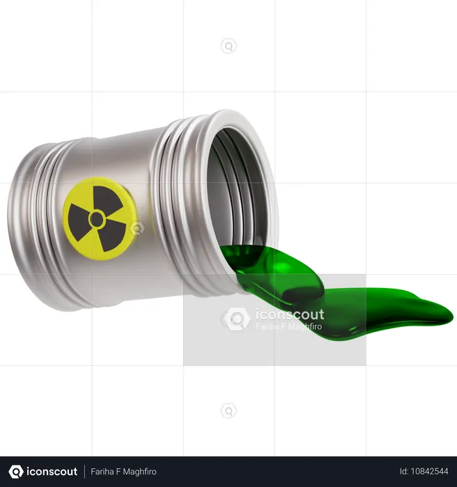 Spilled Toxic Radioactive Waste From Container  3D Icon