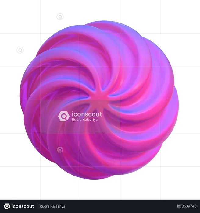 Spinned Abstract Shape  3D Icon