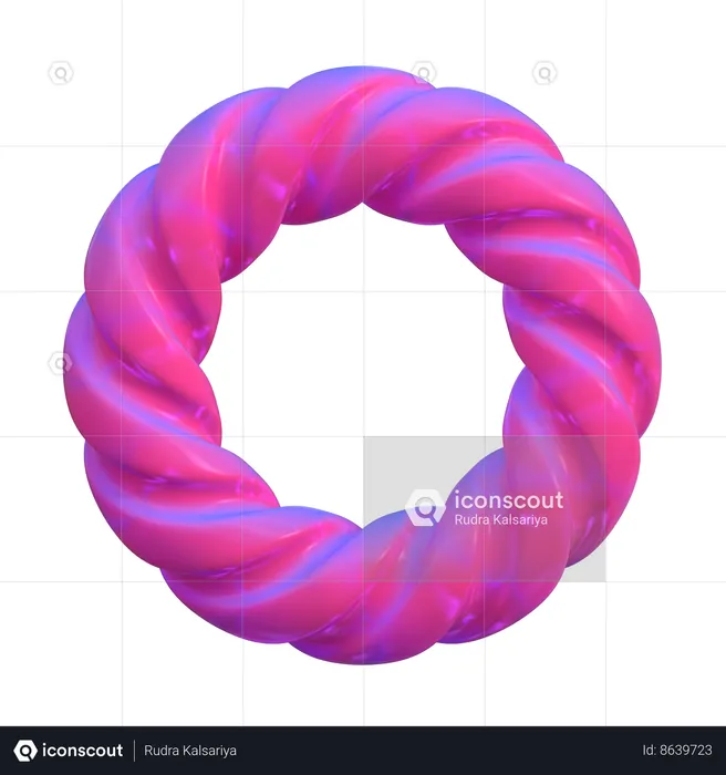 Spinned Torus Abstract Shape  3D Icon