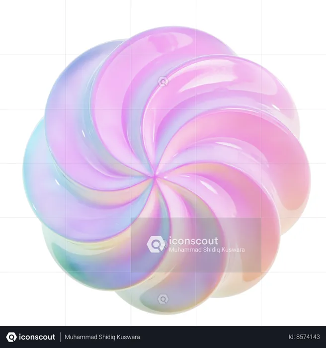Spiral Ball Abstract Shape  3D Icon