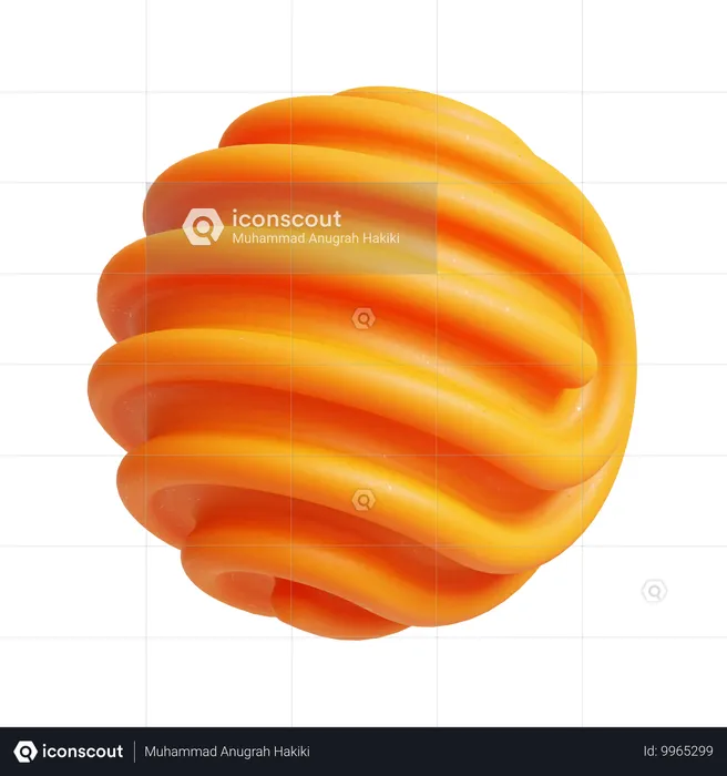 Spiral Ball Abstract shape  3D Icon