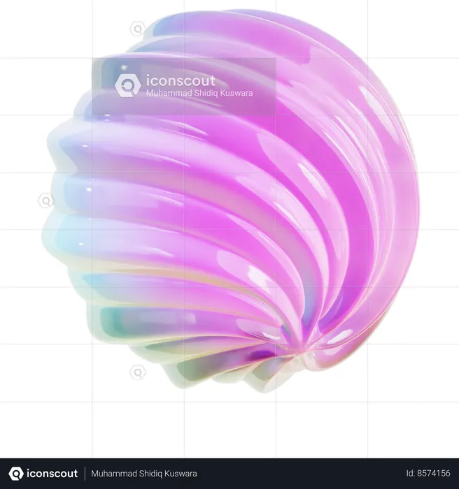 Spiral Ball Abstract Shape  3D Icon