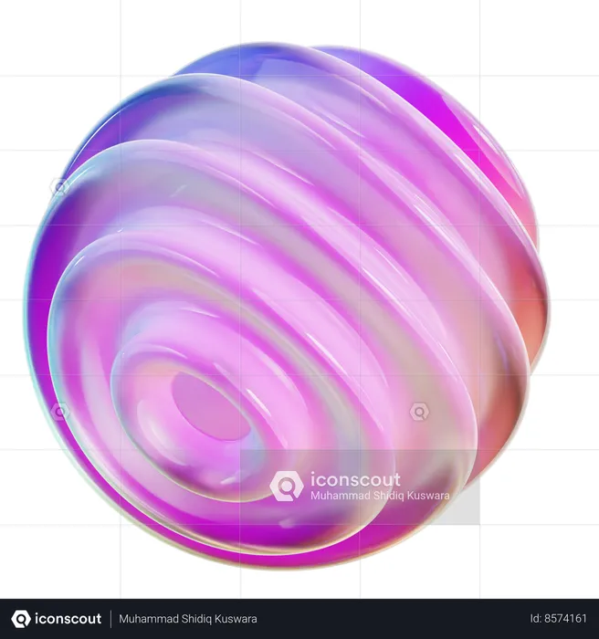 Spiral Ball Abstract Shape  3D Icon