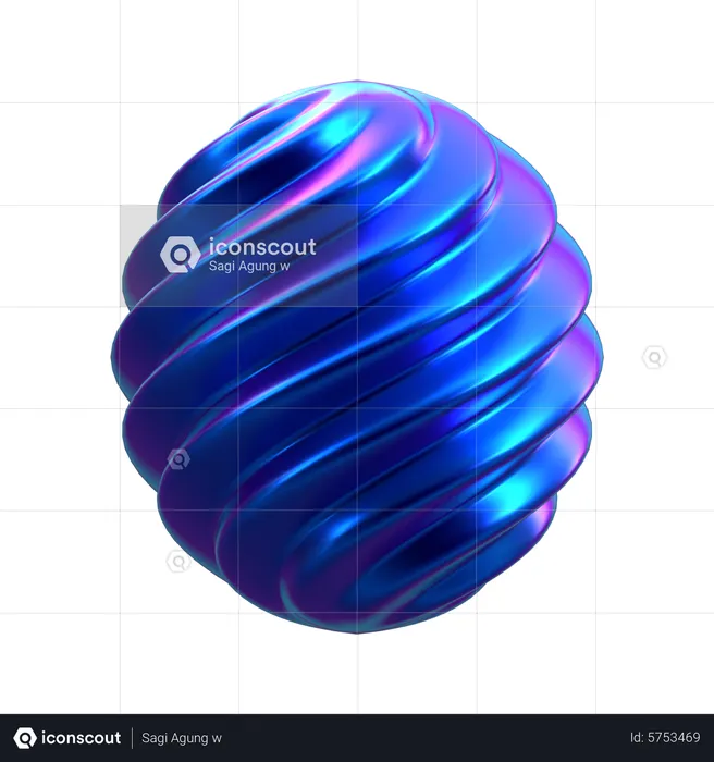 Spiral Ball Shape  3D Icon