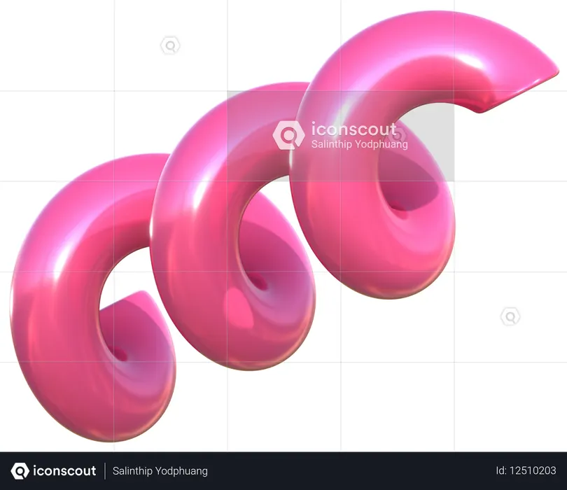 Spiral Geometric Harmony Abstract Shape  3D Icon