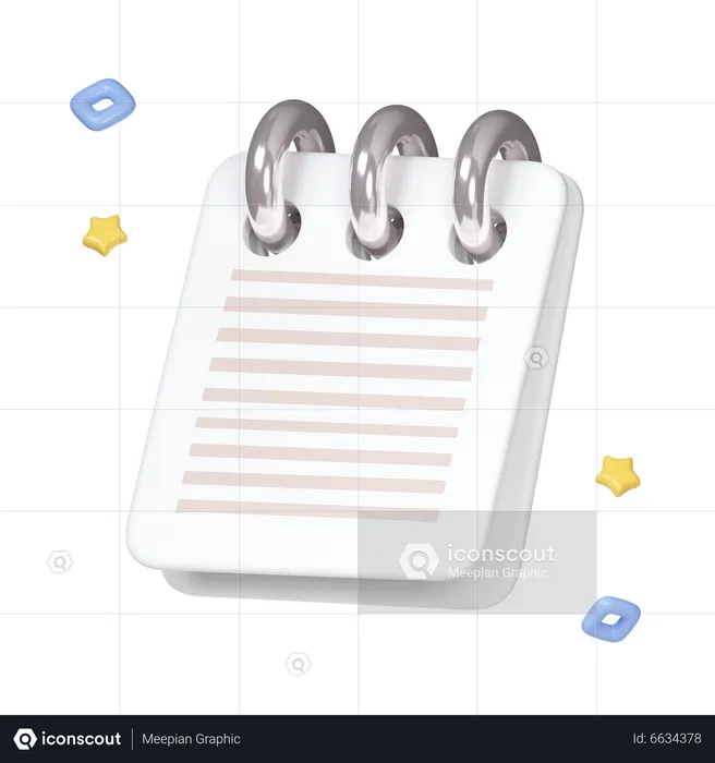 Spiral Notepad  3D Icon