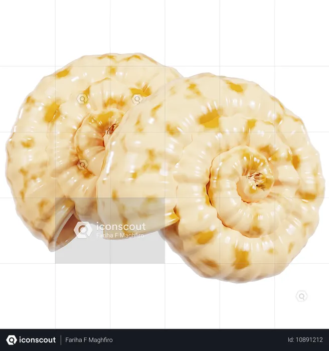 Spiral Shells in Marine Environment  3D Icon
