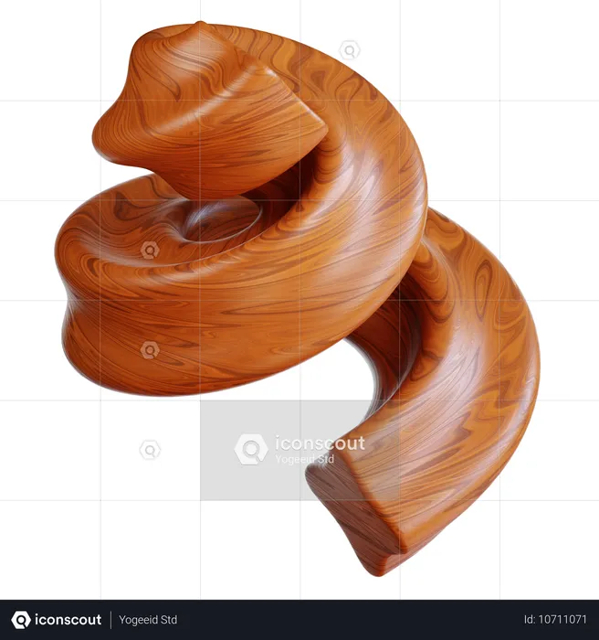 Spirale à grain de bois abstraite  3D Icon