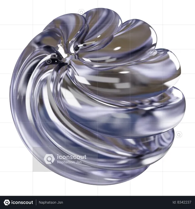 Forme abstraite ronde en spirale  3D Icon