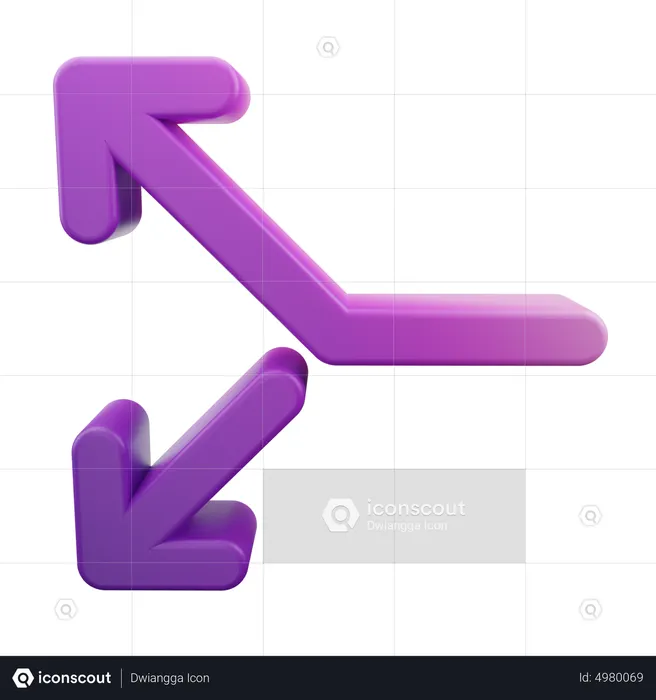 Split Arrow  3D Icon