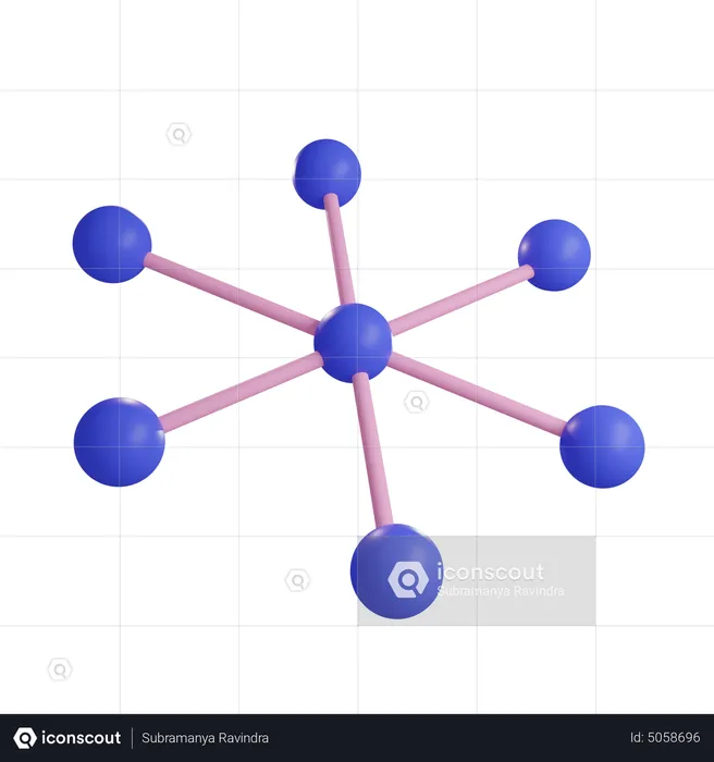 Spoke And Hub Structure  3D Icon