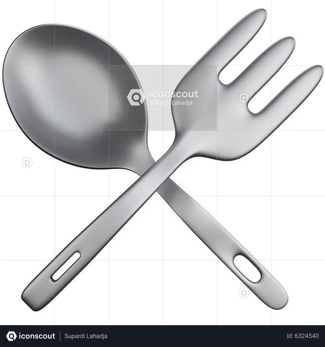 Spoon And Fork  3D Icon