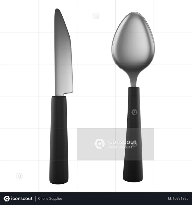 Spoon And Knife  3D Icon