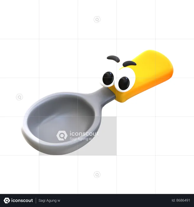 Spoon Cartoon  3D Icon