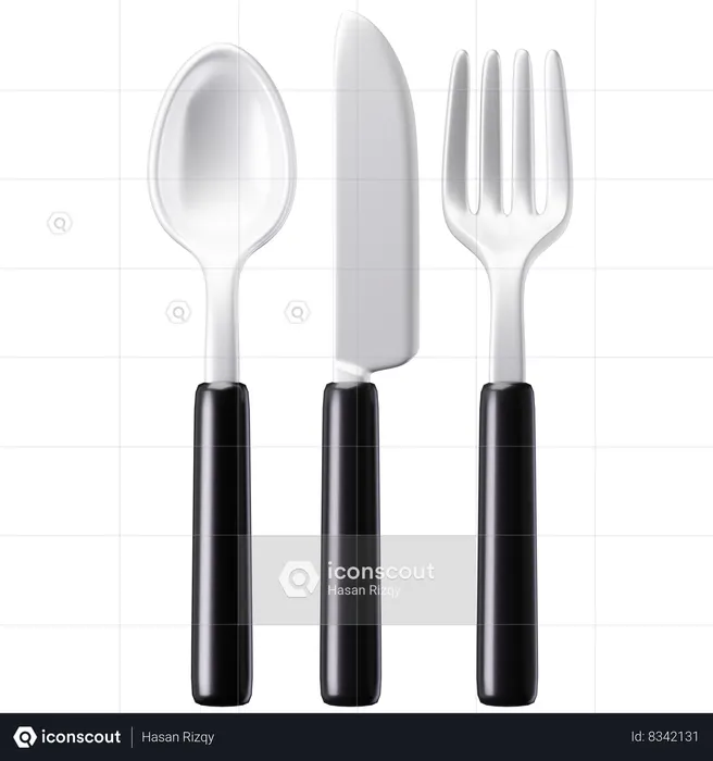 Spoon Fork Knife  3D Icon