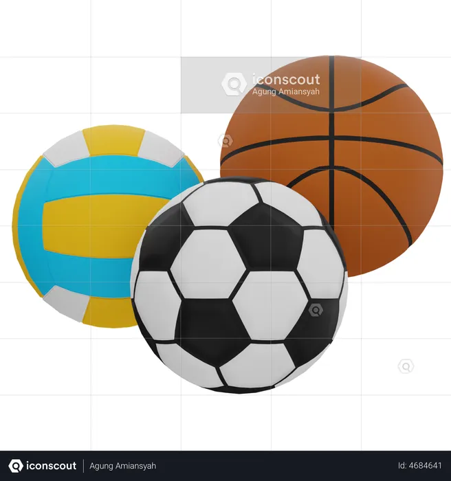 Sports Balls  3D Illustration