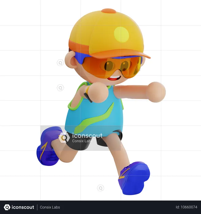 Sports Boy Jumping  3D Icon