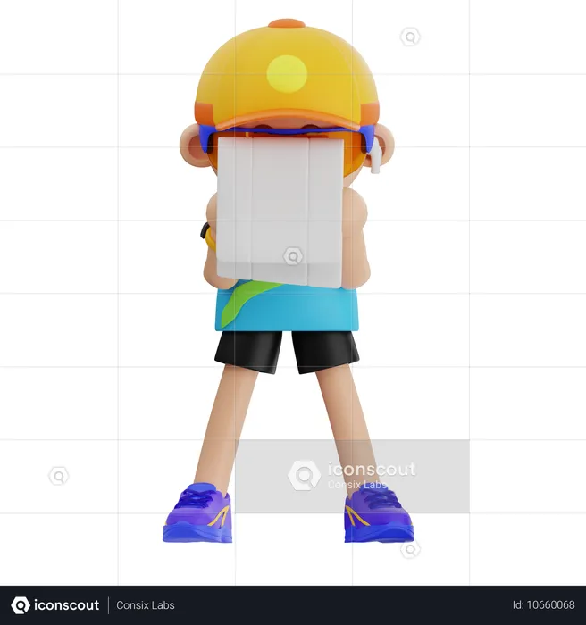 Sports Boy Wipe Face  3D Icon