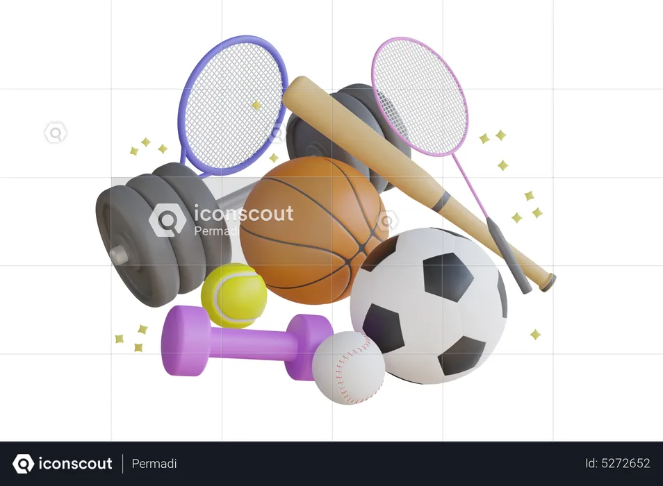 Sports Equipment  3D Illustration