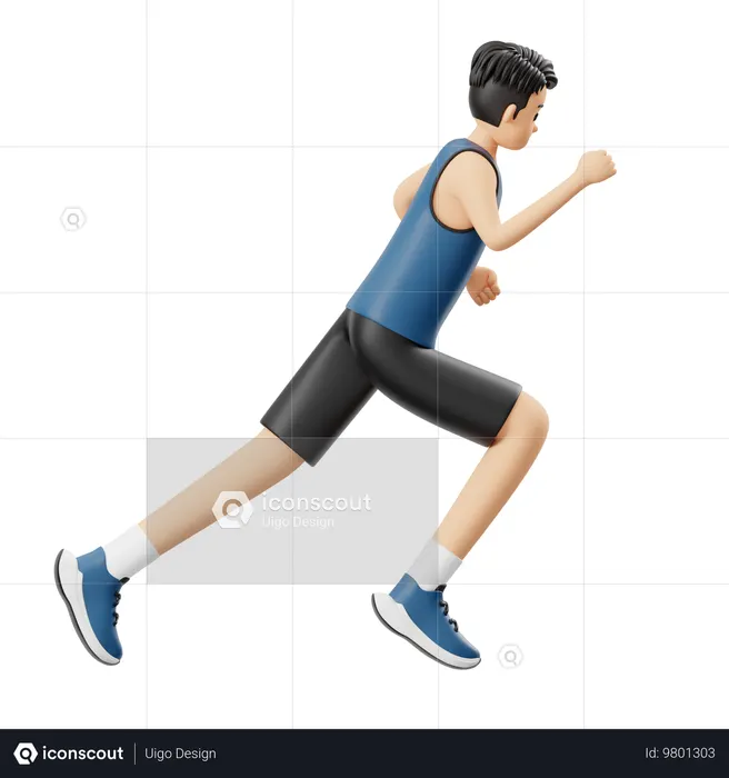 빠르게 달리는 스포츠맨  3D Icon