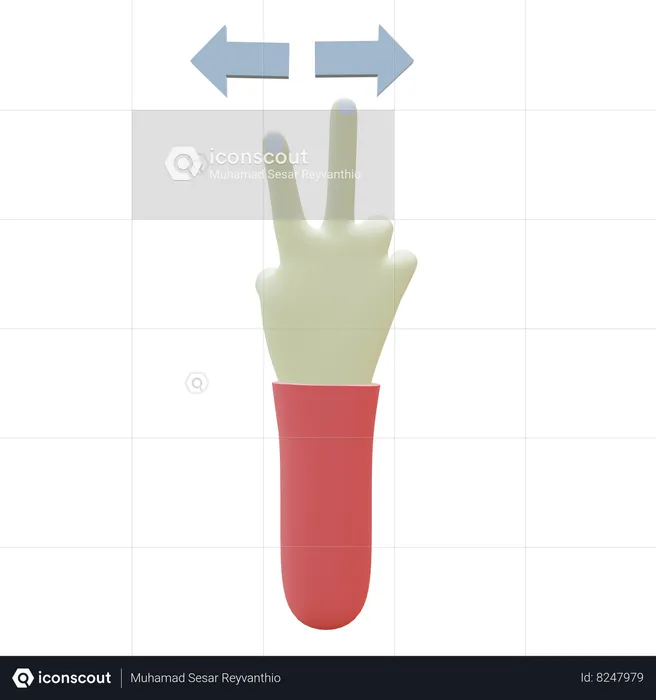 Spread Fingers Gesture  3D Icon