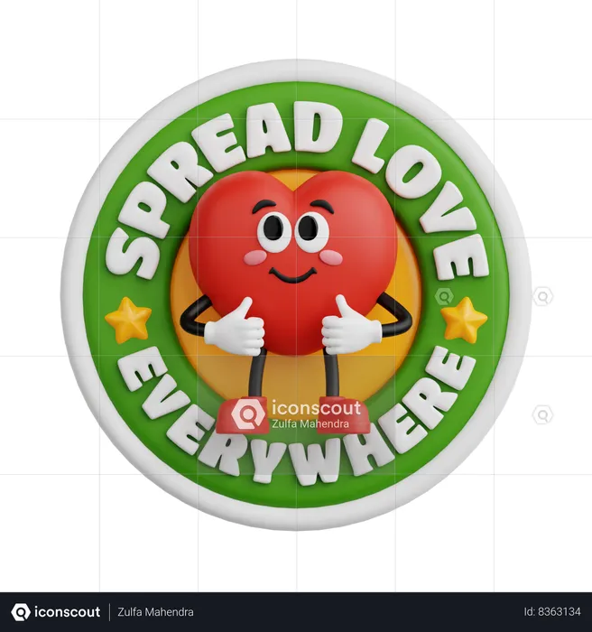 Spread Love  3D Sticker