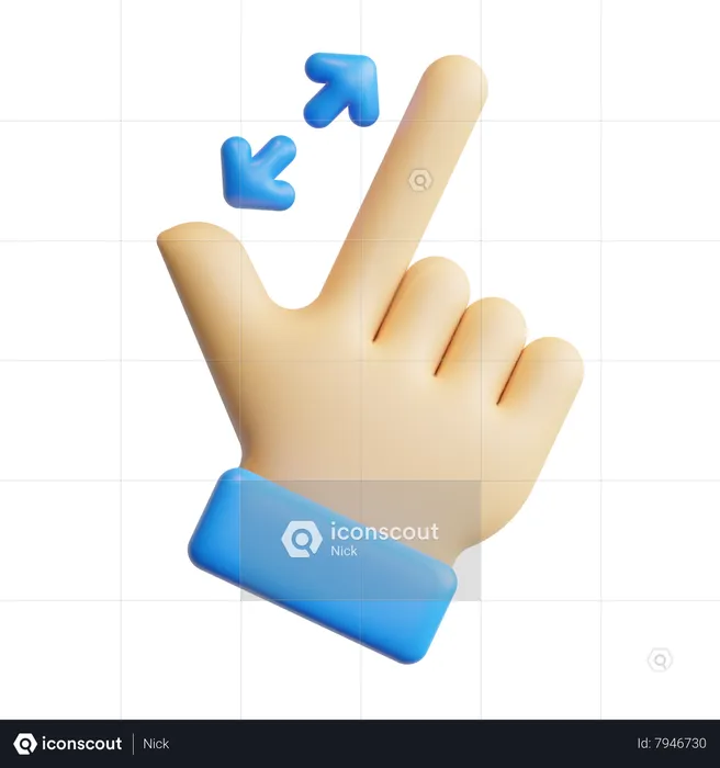 Spread Touch Gesture  3D Icon