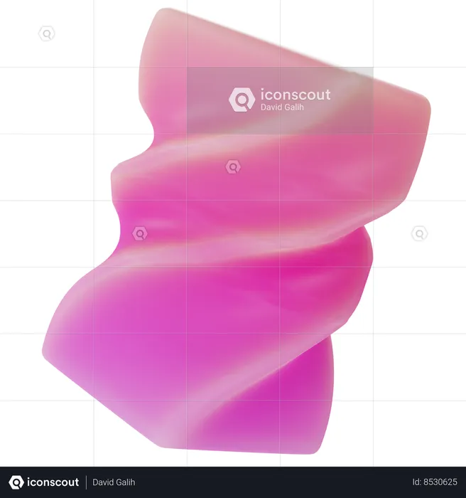 Sprial Cube Abstract Shape  3D Icon