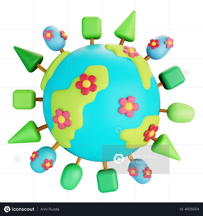 Spring On Earth  3D Icon