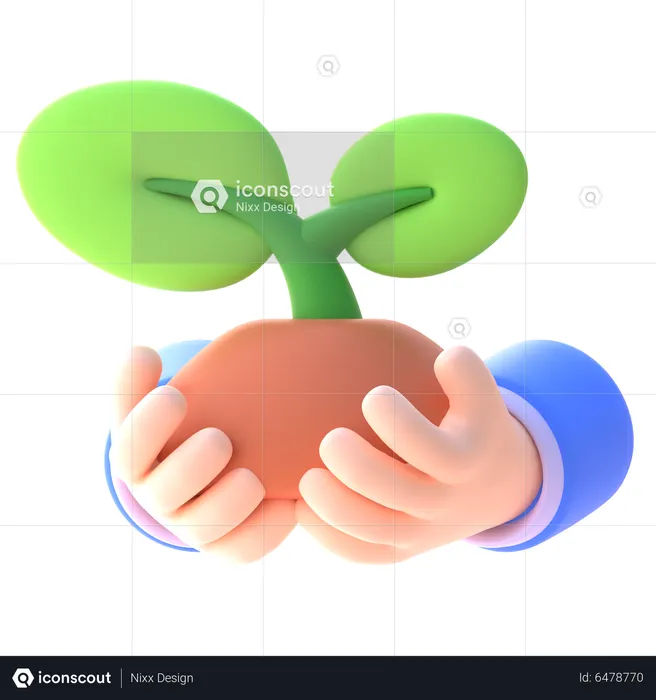 Sprout In Hand  3D Icon