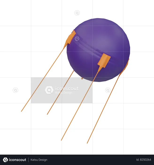 Sputnik Satellite  3D Icon