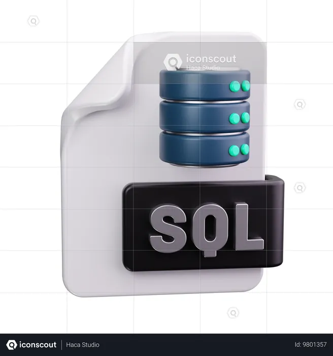 SQL データベース  3D Icon
