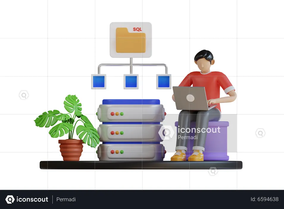 SQL Developer 3D Illustration - Free Download Design & Development 3D ...