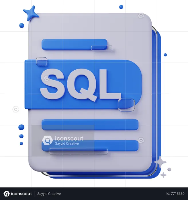 SQL File 3D Icon download in PNG, OBJ or Blend format